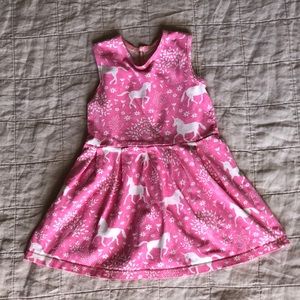 Winter Water Factory Pink Unicorn Sleeveless Dress